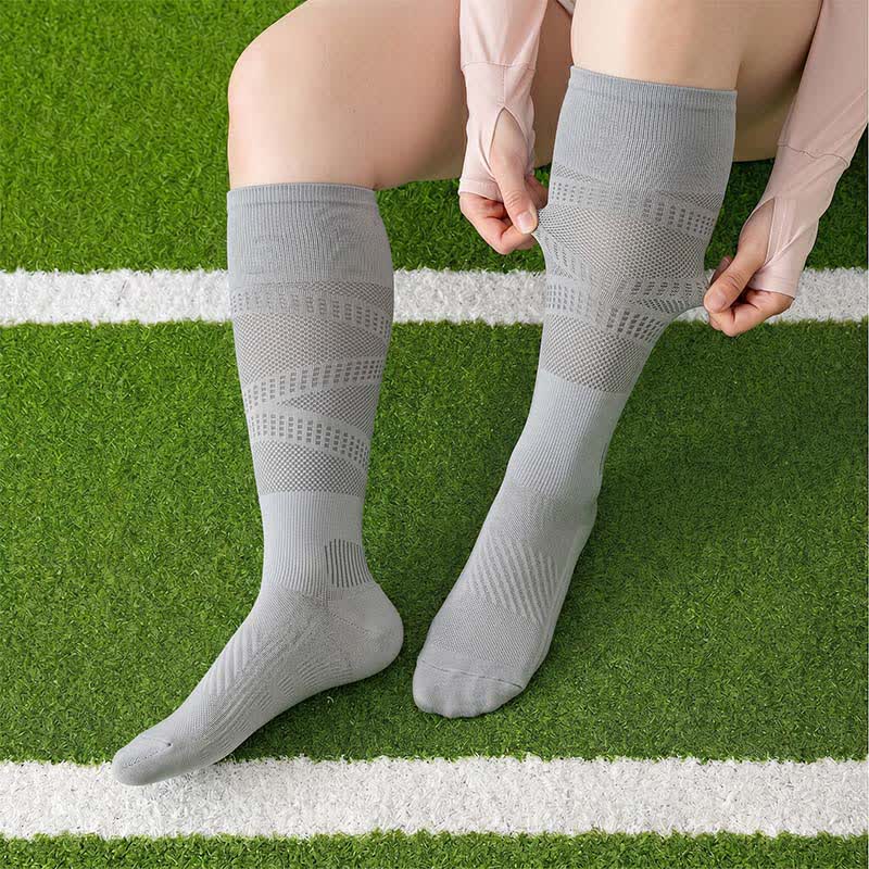 Mesh Stripe Compression Socks(2 Pairs) - Light  Grey - EU36-39(US3-6) - image 6