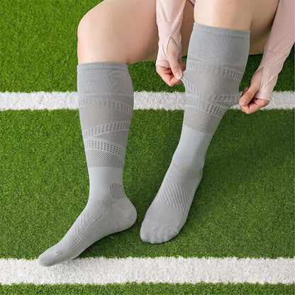 Mesh Stripe Compression Socks(2 Pairs) - Light  Grey - EU36-39(US3-6) - image 6