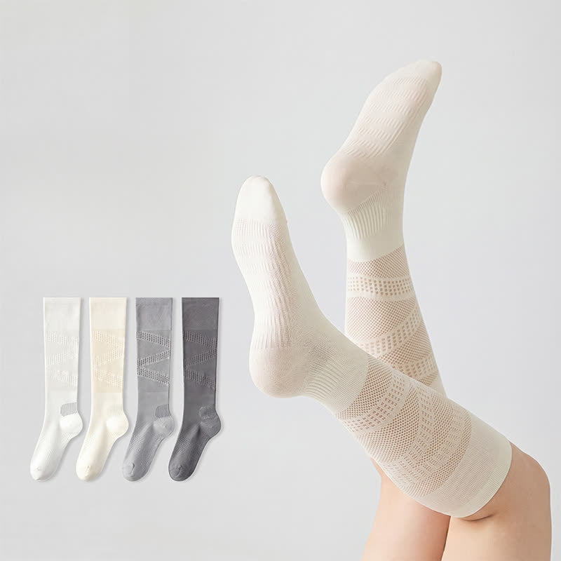 Mesh Stripe Compression Socks(2 Pairs) - image 1