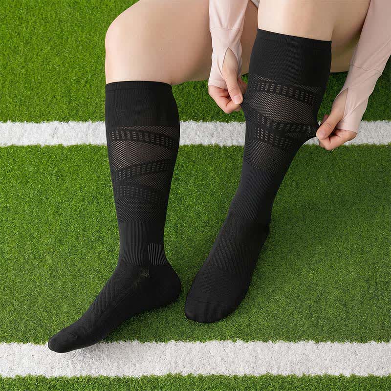 Mesh Stripe Compression Socks(2 Pairs) - Black - EU36-39(US3-6) - image 2