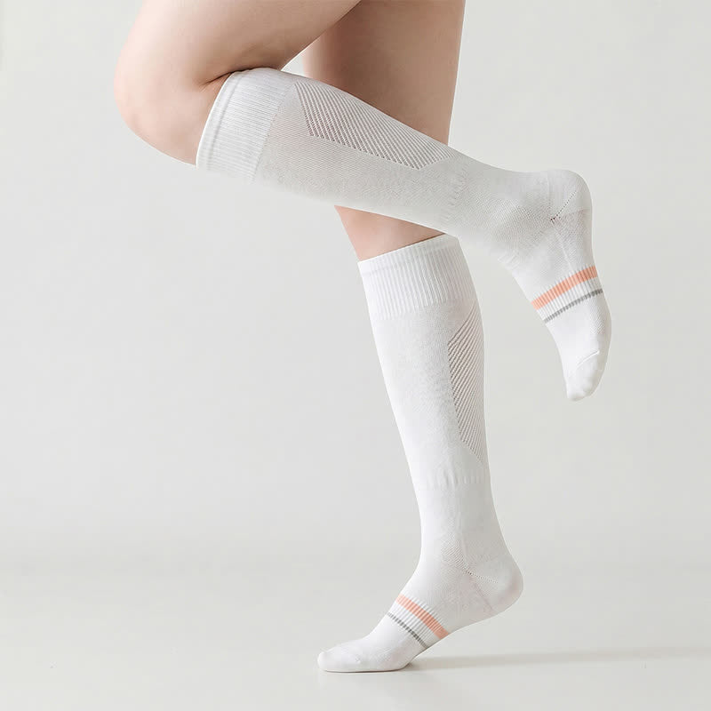 Striped Sport Compression Socks 1 Pairs - White-C - EU36-39(US3-6) - image 2