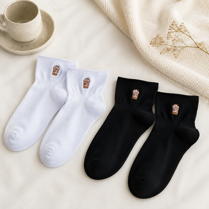Soft Quarter Socks (2 Pairs) - Black+White - EU37-41(US4-8) - image 7