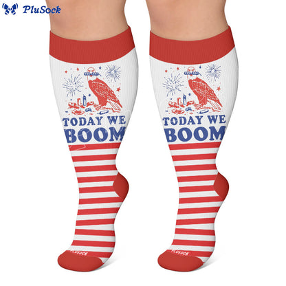 Plus Size Firework Stripe Compression Socks - image 7