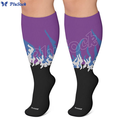 Plus Size Flame Colorblock Compression Socks - image 6