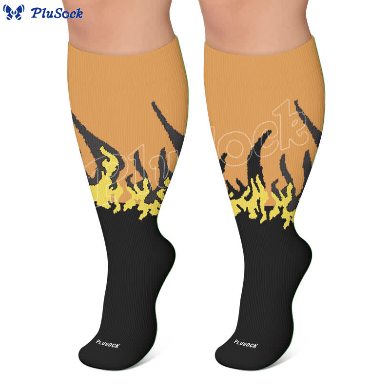 Plus Size Flame Colorblock Compression Socks - image 7
