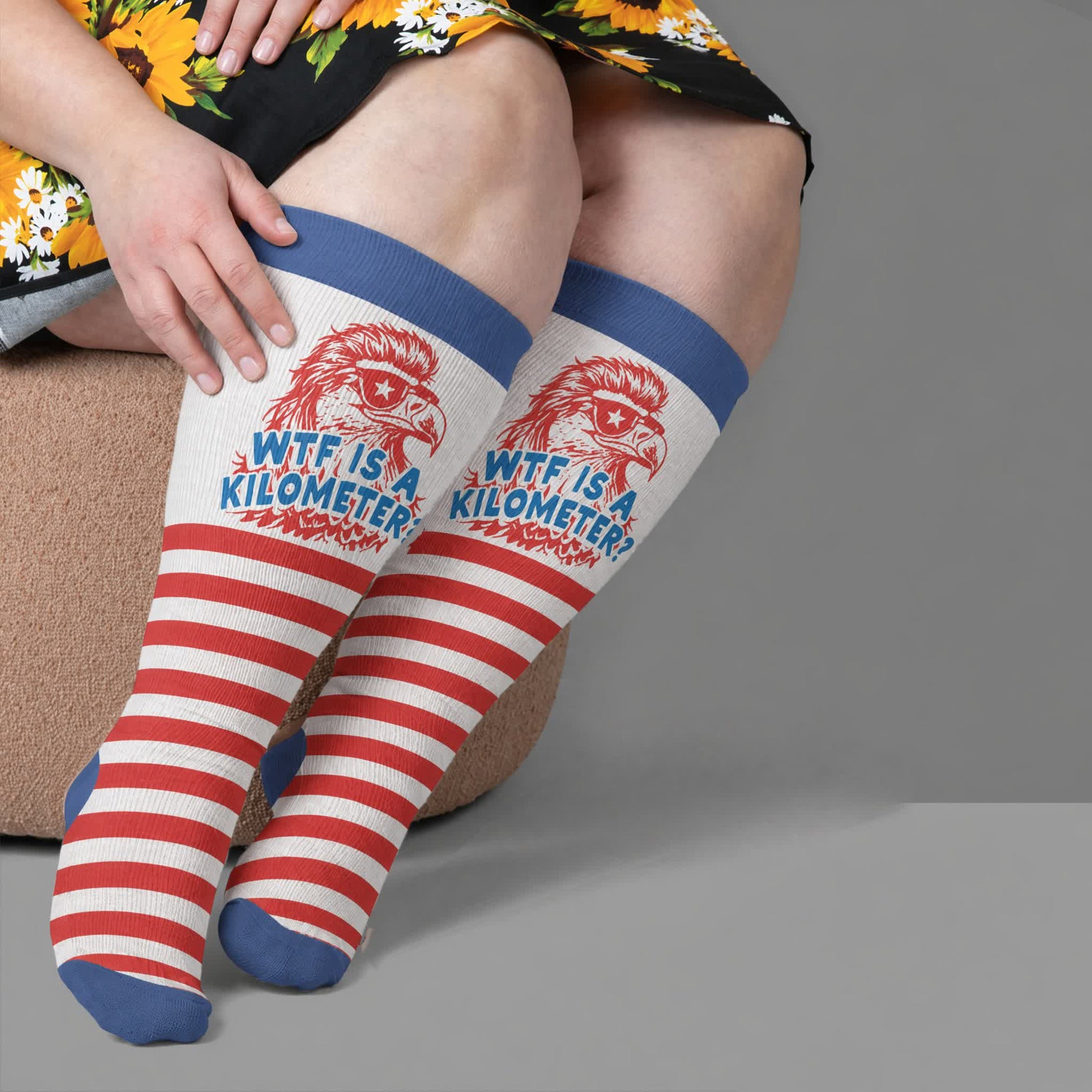 Plus Size Firework Stripe Compression Socks - image 1