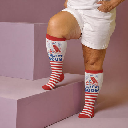 Plus Size Firework Stripe Compression Socks - image 3