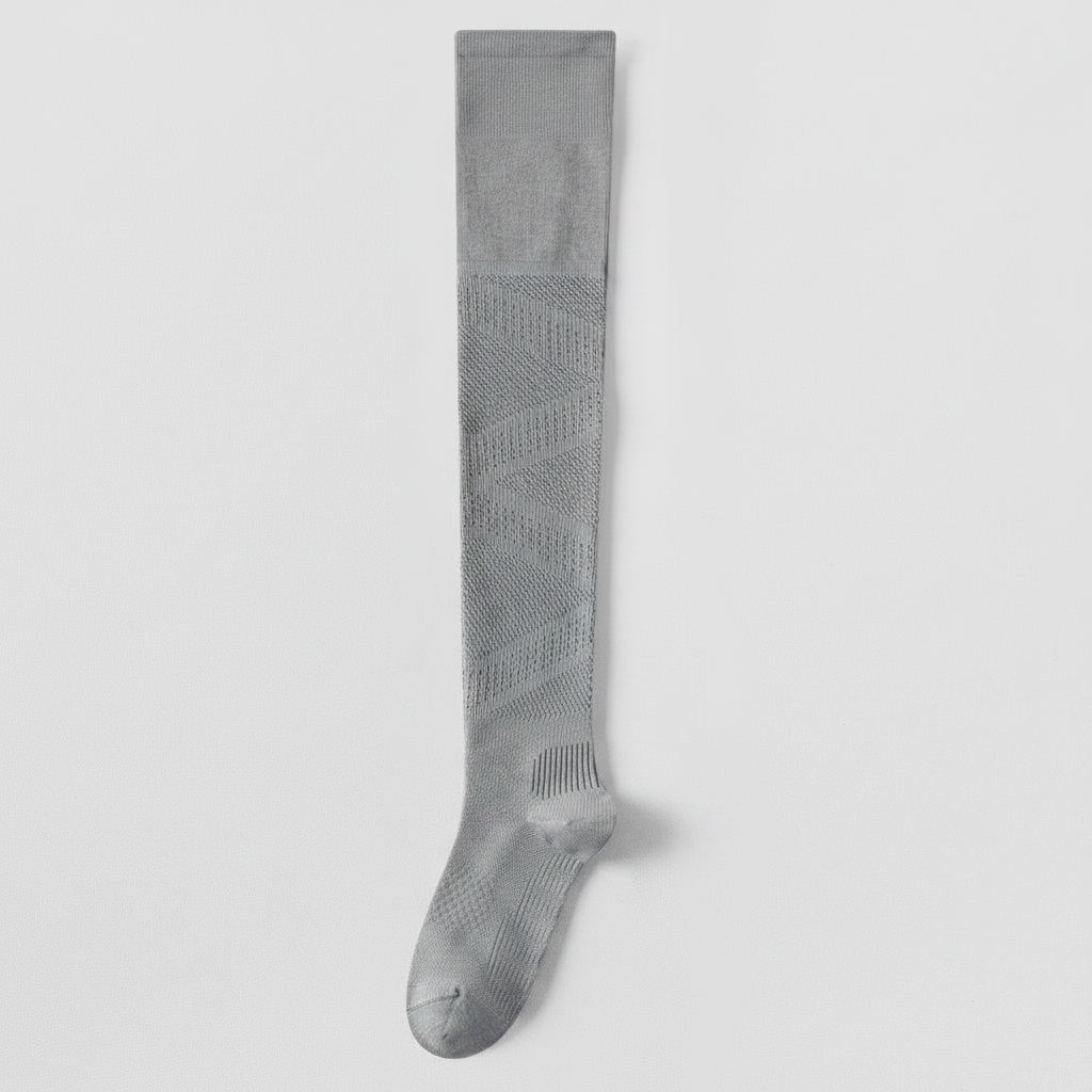 Breathable Thigh High Compression Socks(2 Pairs) - Grey - EU36-39(US3-6) - image 10
