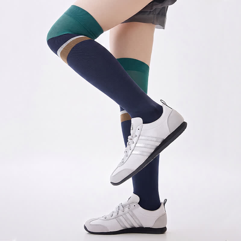 Colorblock Athletic Compression Socks(2 Pairs) - Blue - EU36-40(US3-7) - image 3