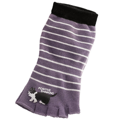 Cat Stripe Toe Quarter Alignment Socks(3 Pairs) - image 7