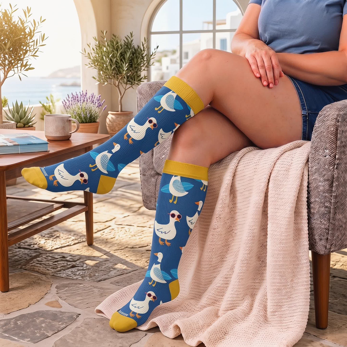 Plus Size Playful Farm Bird Compression Socks - image 3