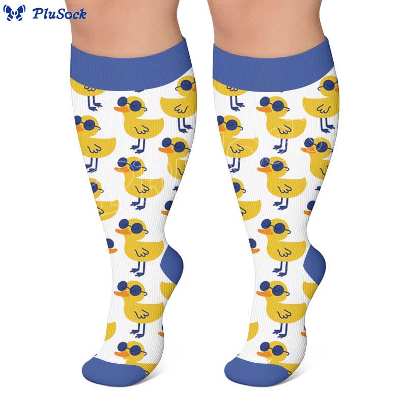 Plus Size Playful Farm Bird Compression Socks - image 5