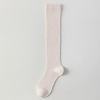 Sheer Mesh Ribbed Knee HIgh Socks(4 Pairs) - Pink - EU35-40(US2-7) - image 5