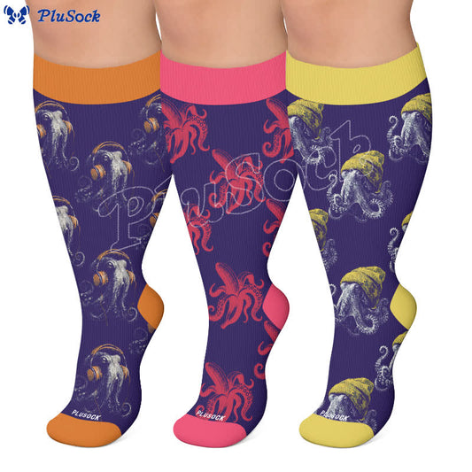 Plus Size Bizarre Octopus Compression Socks - image 0