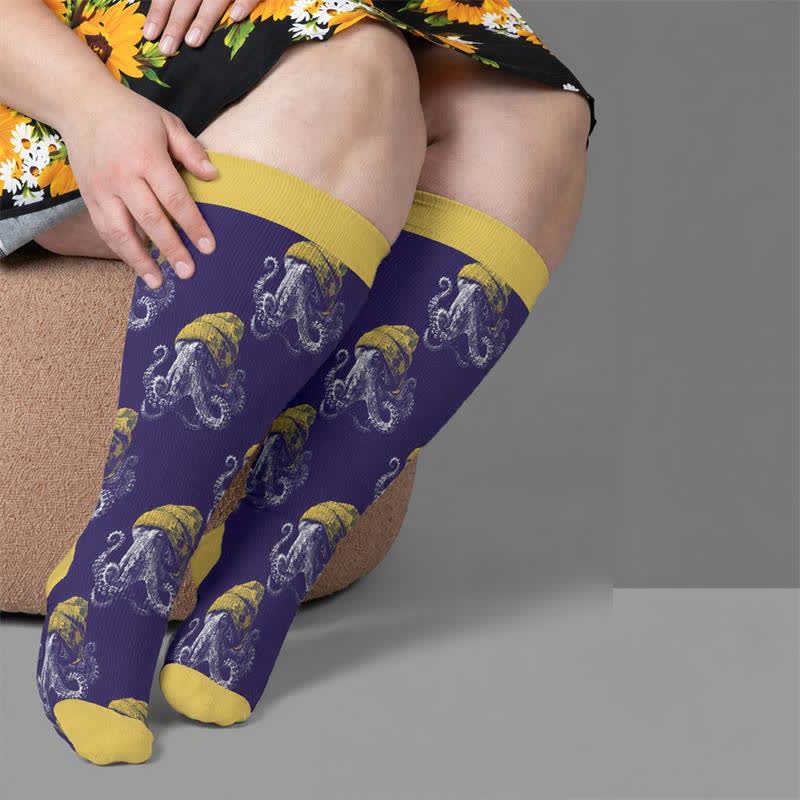 Plus Size Bizarre Octopus Compression Socks - image 3