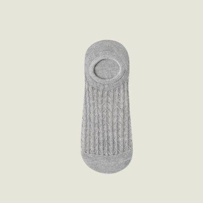 Breathable Mesh No Show Socks(7 Pairs) - Light Gray - EU36-43(US3-9) - image 5