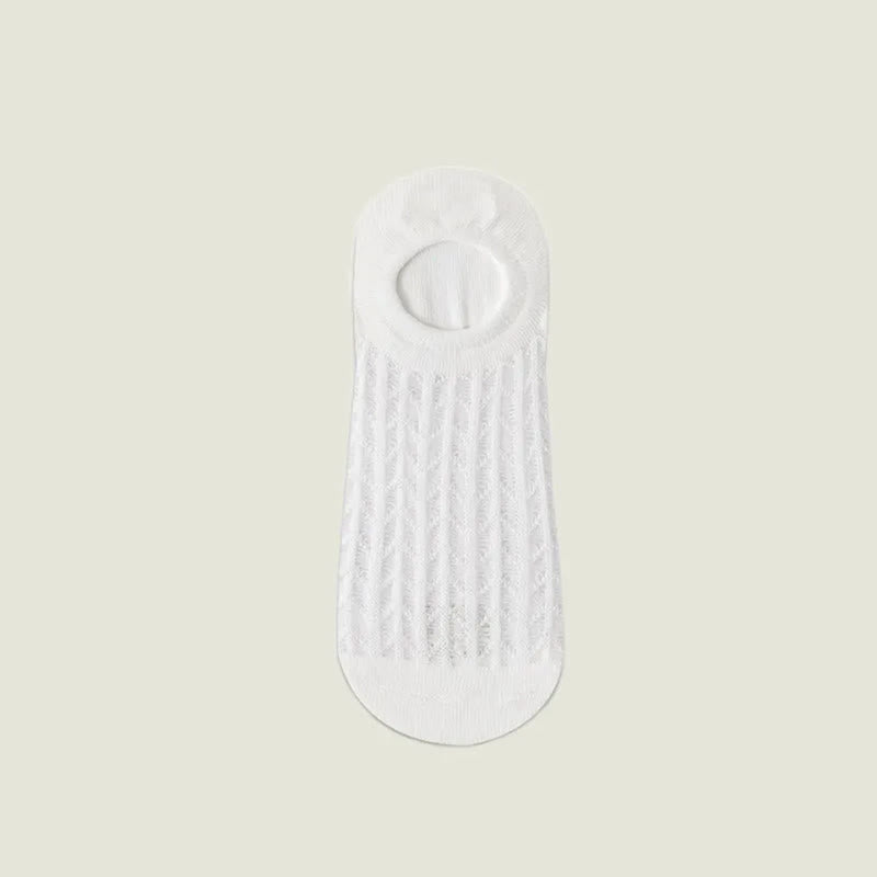 Breathable Mesh No Show Socks(7 Pairs) - White - EU36-43(US3-9) - image 4