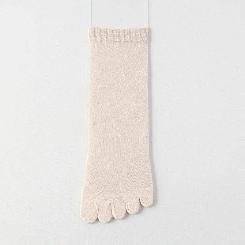 Sheer Polka Dot Toe Quarter Alignment Socks(3 Pairs) - Pink - EU35-39(US2-6) - image 8