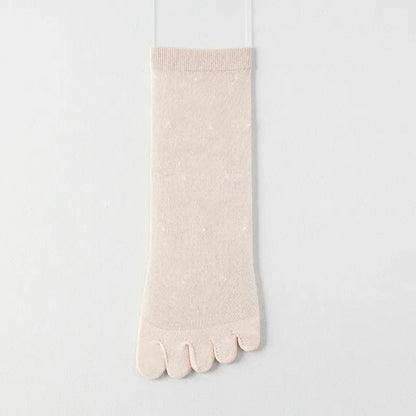 Sheer Polka Dot Toe Quarter Alignment Socks(3 Pairs) - Pink - EU35-39(US2-6) - image 8