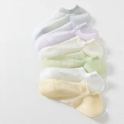 Sheer Floral No Show Socks(6 Pairs) - Multicolor - EU35-39(US2-6) - image 5