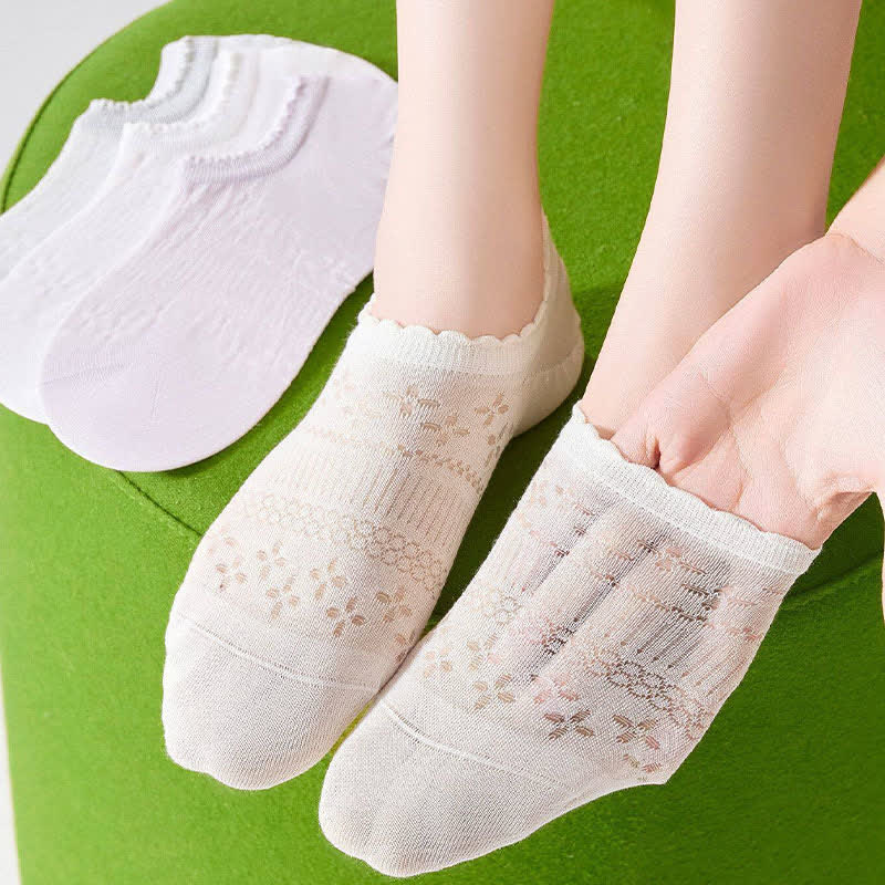 Sheer Floral No Show Socks(6 Pairs) - image 4