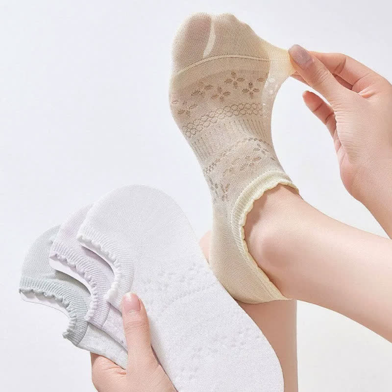 Sheer Floral No Show Socks(6 Pairs) - image 2