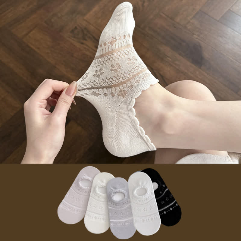 Lace Mesh No Show Socks(5 Pairs) - image 0