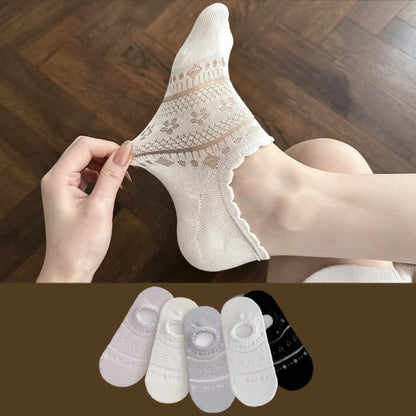 Lace Mesh No Show Socks(5 Pairs) - image 0