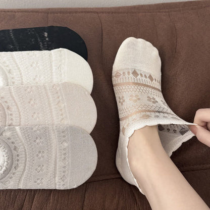 Lace Mesh No Show Socks(5 Pairs) - image 4
