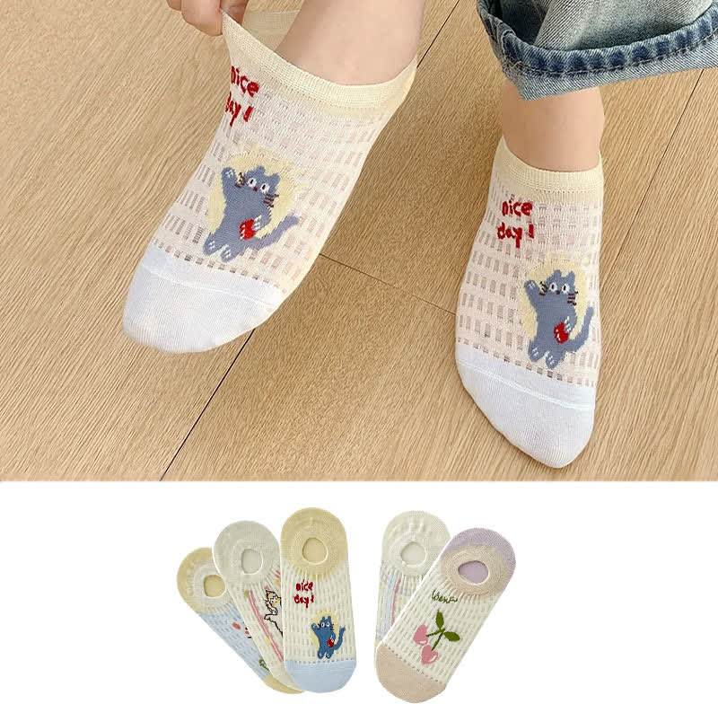 Cute Breathable No Show Socks (5 Pairs) - image 2