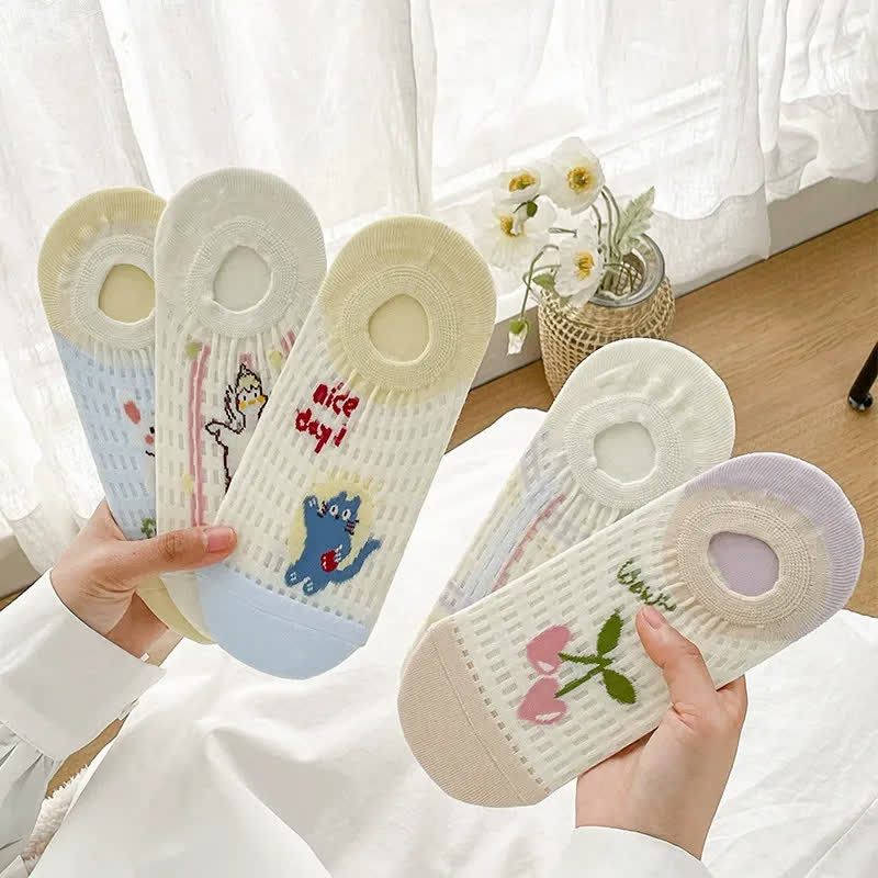 Cute Breathable No Show Socks (5 Pairs) - image 8