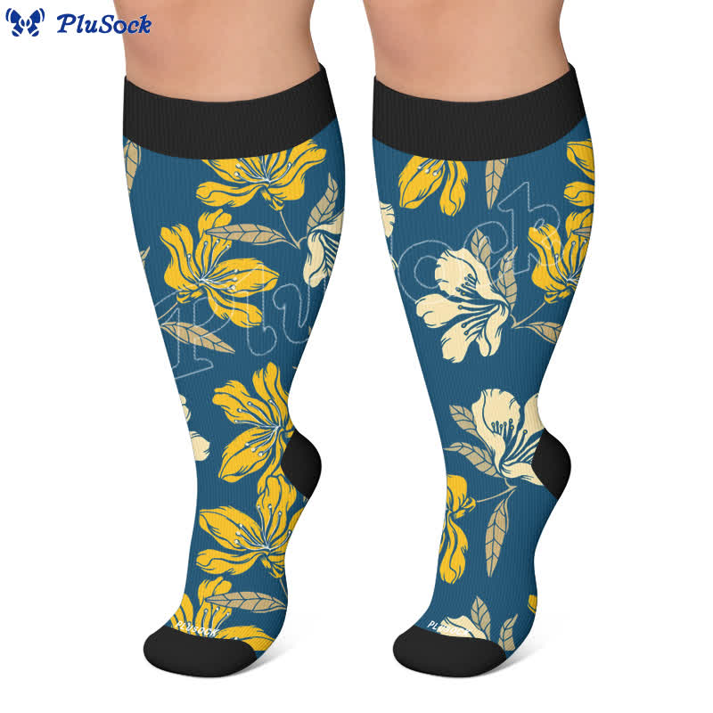 Plus Size Floral Garden Compression Socks - image 7