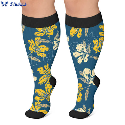 Plus Size Floral Garden Compression Socks - image 7