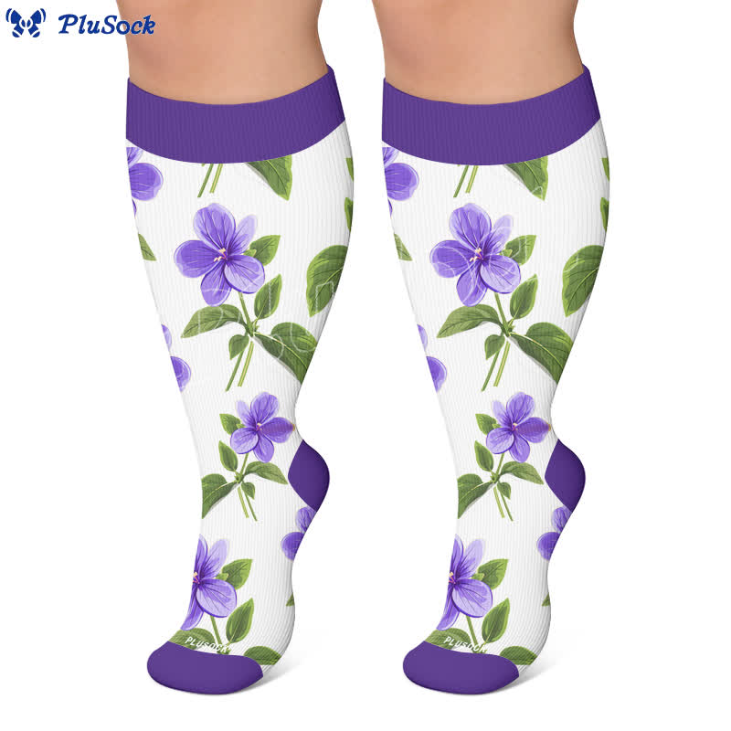 Plus Size Floral Garden Compression Socks - image 6