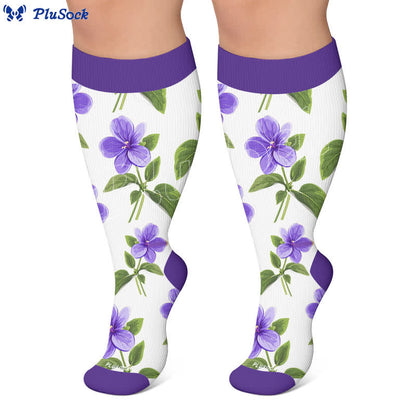 Plus Size Floral Garden Compression Socks - image 6