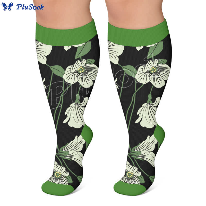 Plus Size Floral Garden Compression Socks - image 5