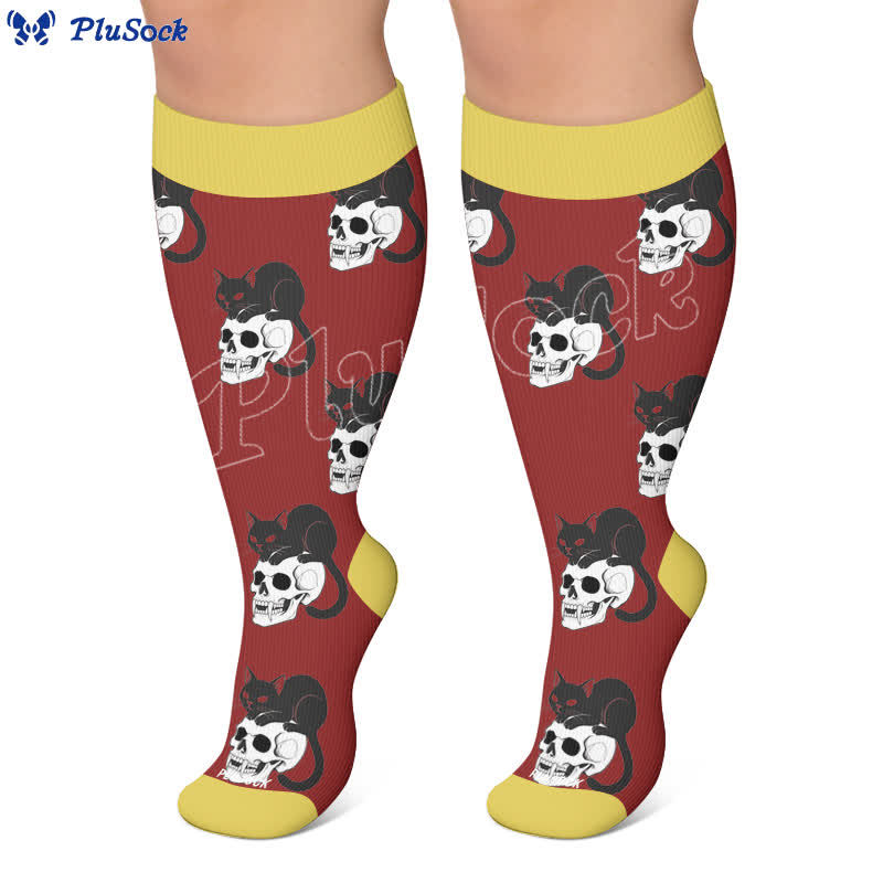 Plus Size Cat Floral Compression Socks - image 7