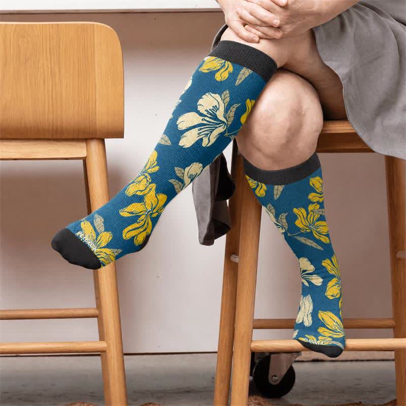 Plus Size Floral Garden Compression Socks - image 3