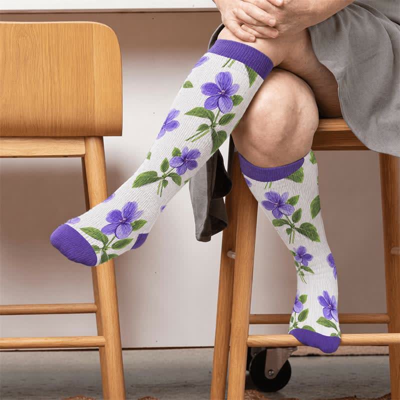 Plus Size Floral Garden Compression Socks - image 2
