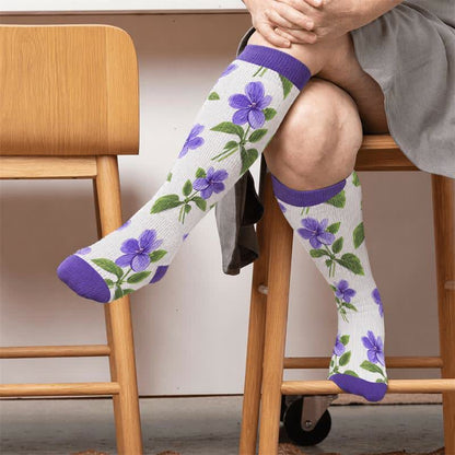Plus Size Floral Garden Compression Socks - image 2