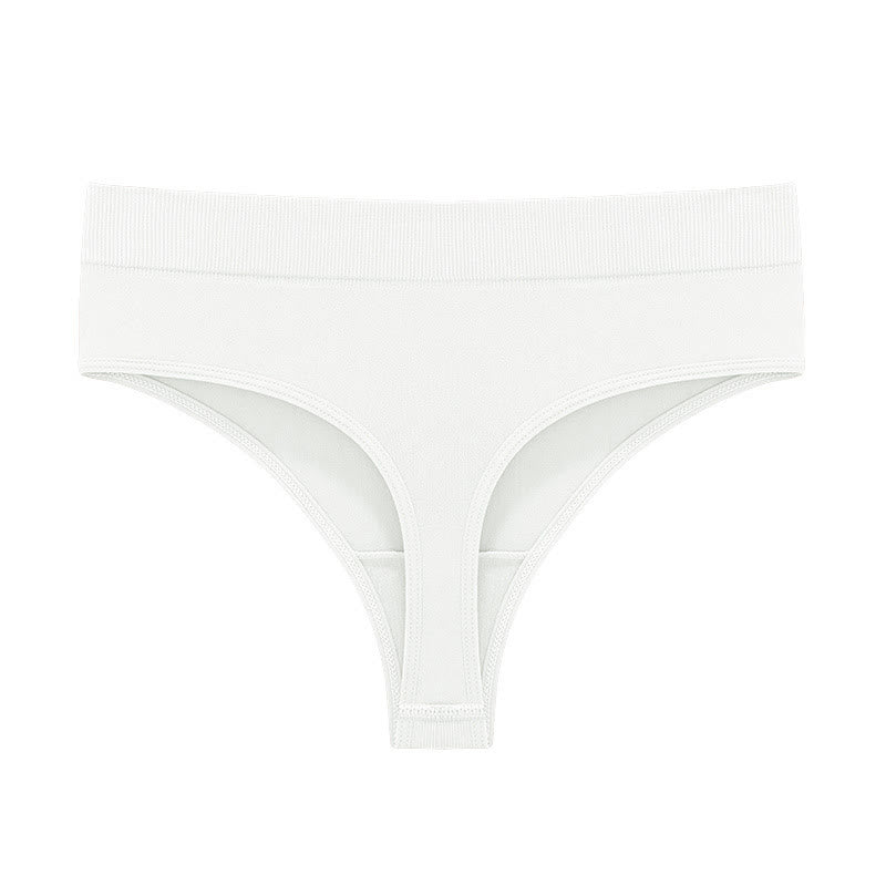Soft Stretch Seamless Thong Panties(5 Packs) - White - 3XL - image 12