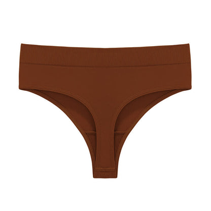 Soft Stretch Seamless Thong Panties(5 Packs) - Caramel - 3XL - image 15