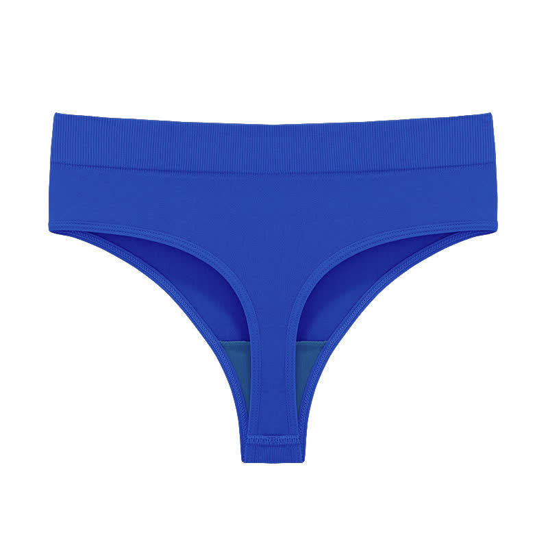 Soft Stretch Seamless Thong Panties(5 Packs) - Royal Blue - 3XL - image 16