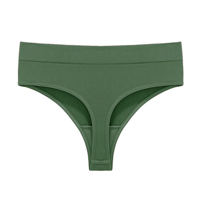 Soft Stretch Seamless Thong Panties(5 Packs) - Green - 3XL - image 20