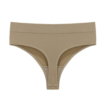 Soft Stretch Seamless Thong Panties(5 Packs) - Khaki - 3XL - image 21