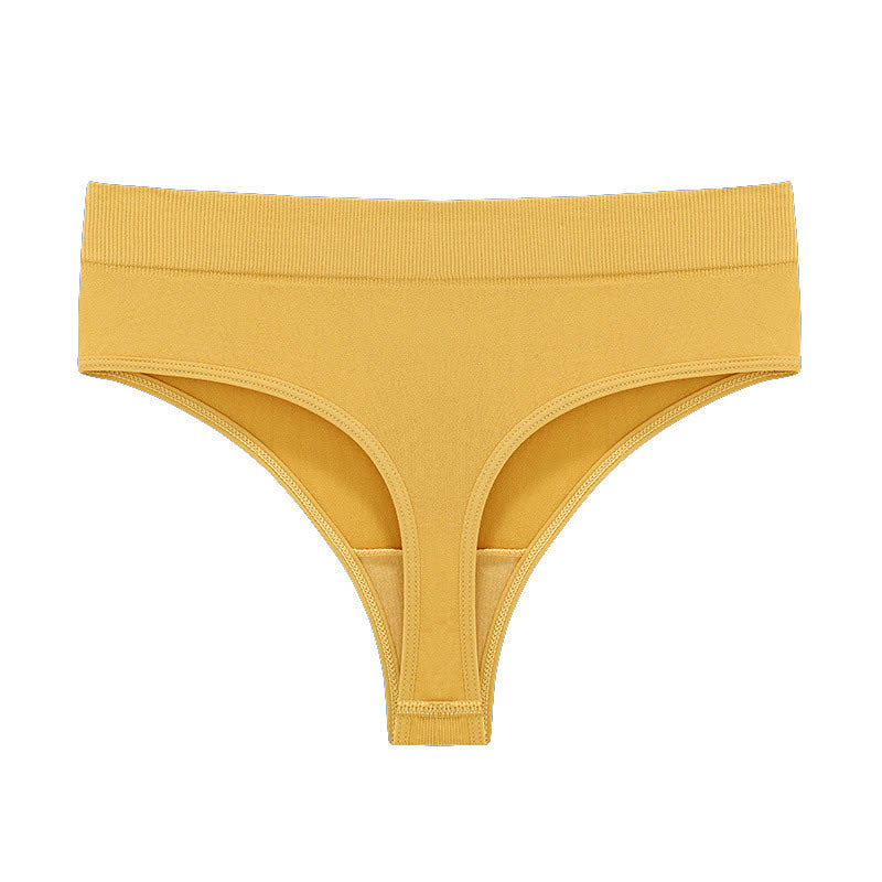 Soft Stretch Seamless Thong Panties(5 Packs) - Yellow - 3XL - image 22