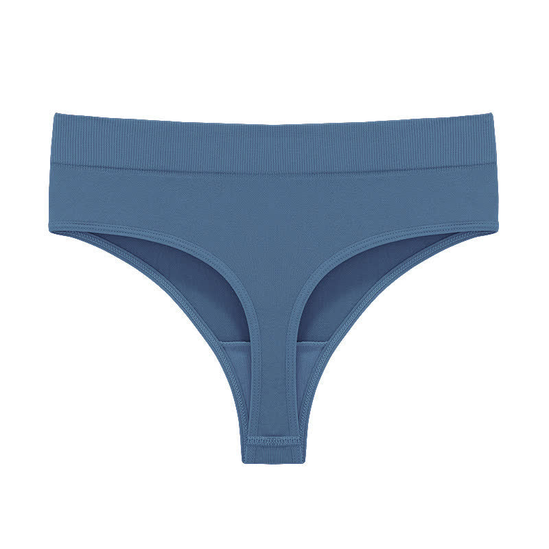 Soft Stretch Seamless Thong Panties(5 Packs) - Blue - 3XL - image 18