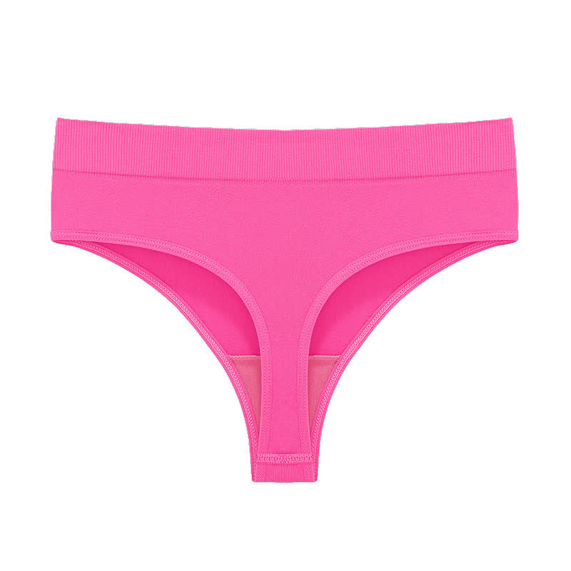 Soft Stretch Seamless Thong Panties(5 Packs) - Light Pink - 3XL - image 25