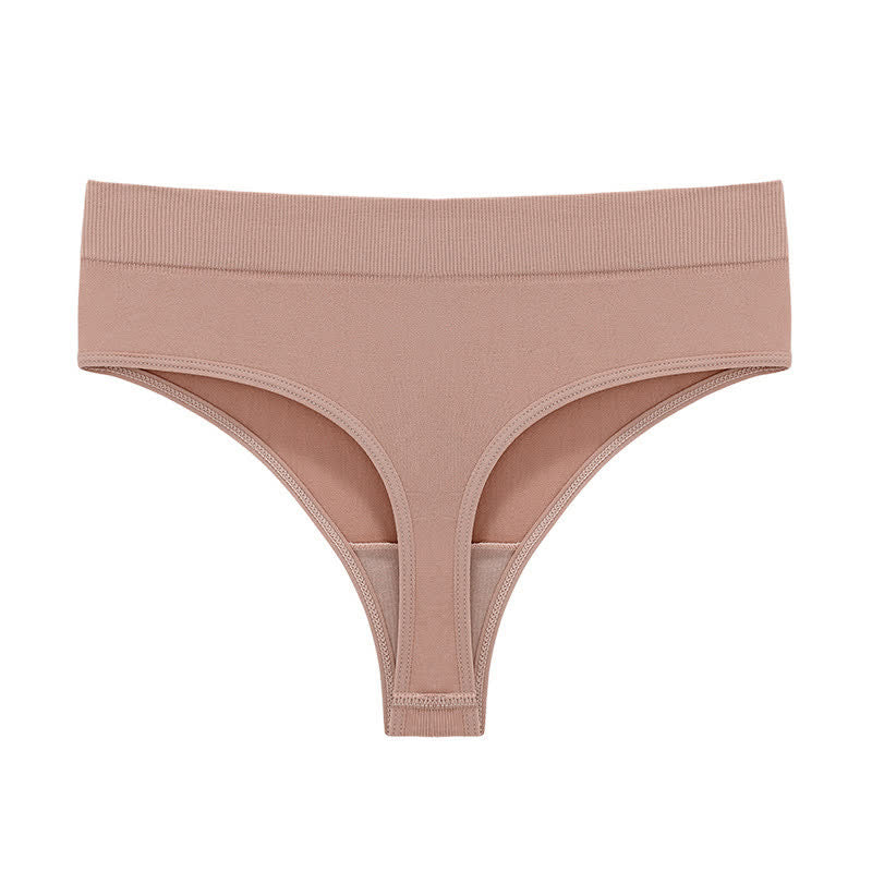 Soft Stretch Seamless Thong Panties(5 Packs) - Pink - 3XL - image 23