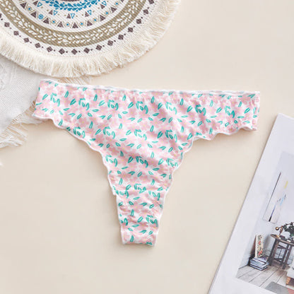 Soft Gingham Thong Panties(3 Packs) - Light Pink - XL - image 6